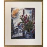 MARC CHAGALL 'Tulips on a Windowsill', lithograph, signed in the plate, 35cm x 45cm, farmed and