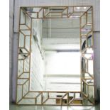 WALL MIRROR, 119cm x 89cm, 1970s Italian style, mirrored and gilt frame.