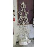 COAT STAND, 217cm H x 74cm, white painted cast metal.