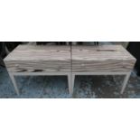 BEDSIDE TABLES, a pair, 75cm x 45cm x 58cm H, by Michael Northcroft. (2)