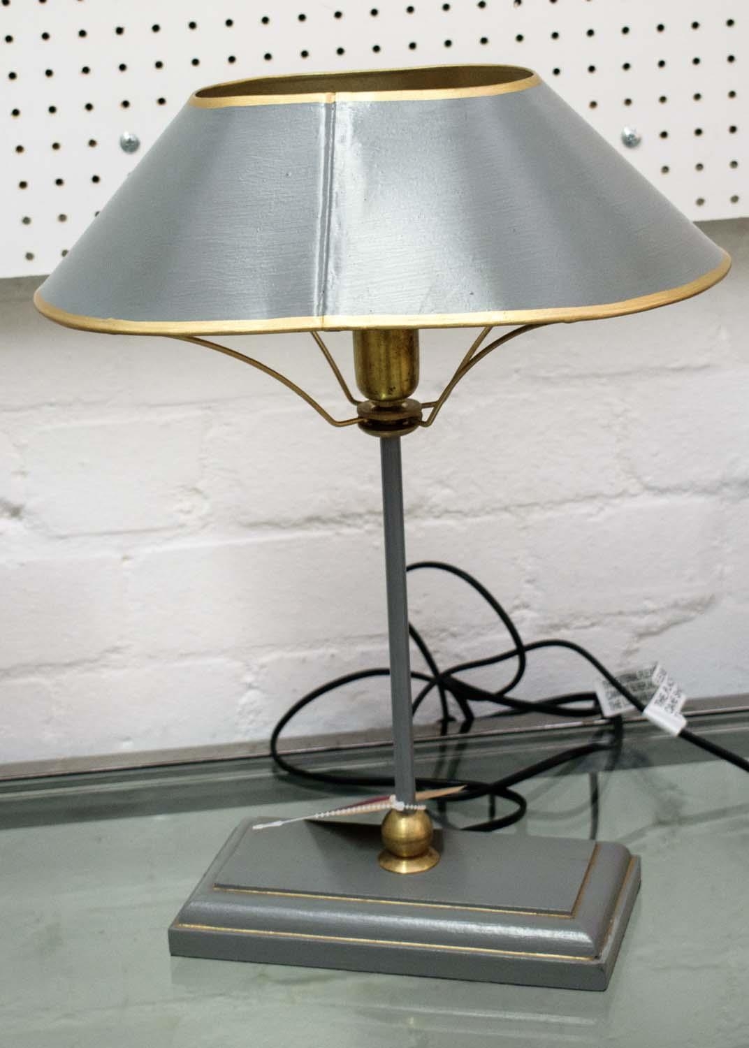 COACH HOUSE TABLE LAMPS, a pair, 42cm H with shades. (2) - Image 2 of 8