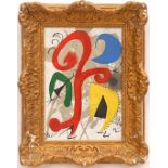 JOAN MIRO, lithograph in colours, signed in the plate, 1973, printed by Mourlot, 33cm x 23cm, framed