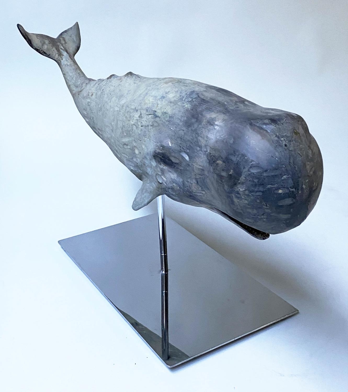 WHALE ON STAND, model of a whale on chromium stand, 75cm x 36cm H. - Image 5 of 9