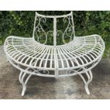 TREE BENCH, 77cm x 158cm x 70cm, Regency style, distressed metal return design,