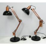DESK LAMPS, a pair, 86cm H, anglepoise style design. (2)
