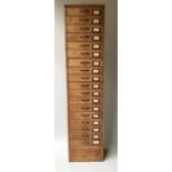 TALL FILING CHEST, 200cm H x 47cm x 47cm, early 20th century George V English oak with eighteen