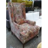 WINGBACK CHAIR, 81cm x 132cm H, in patterned velvet.