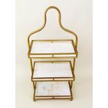 ETAGERE, 85cm x 41cm x 25cm, 1960's French style, marble inserts.