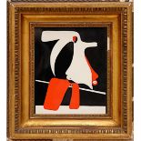 JOAN MIRO 'Composition 1 (Red)', serigraph, 30cm x 24cm, framed and glazed.