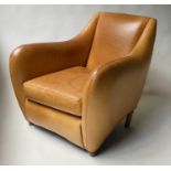 ATTRIBUTED TO MATTHEW HILTON BALZAC CHAIR, in Utah russet leather, with American oak style supports,