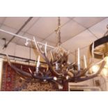 ANTLER STYLE CHANDELIER, approx 63cm H x 140cm W, eight lights with nickel sconces.