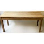 FARMHOUSE TABLE, mid 20th century vintage rectangular planked pine, 182cm x 73cm x 76cm H.