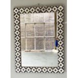 LOAF WALL MIRROR, rectangular mosaic framed, 108cm H x 81cm.