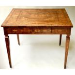 ITALIAN CENTRE WRITING TABLE, 78cm D x 91cm W x 73cm H,19th century Sorrento walnut and inlaid