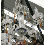 CHANDELIER, 70cm drop approx., Venetian crystal, four branch.