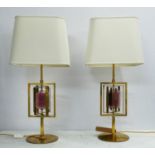 ROBERTO GIULIO RIDA TABLE LAMPS, a pair, 73cm H with shades. (2)