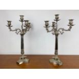 CANDELABRA, a pair, Victorian design, silver plate, 56cm H. (2)