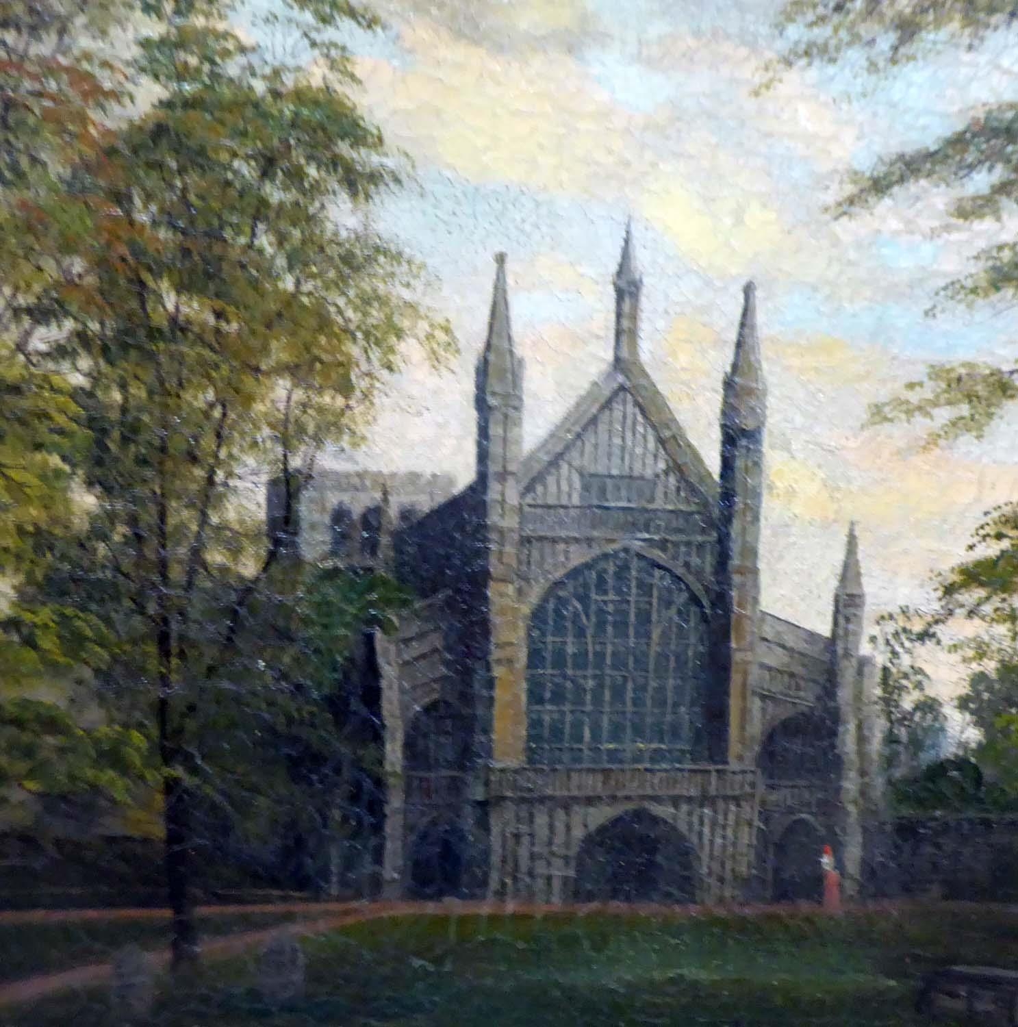 ROBERT WEIR ALLAN (1852 Glasgow - 1942 London) 'Winchester Cathedral, the West Front from Great - Image 2 of 3