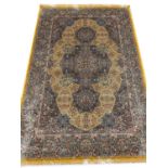 FINE PURE SILK ISPHAHAN DESIGN RUG, 225cm x 150cm.