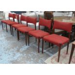 DINING CHAIRS, a set of six, 81cm H, vintage mid century Danish rosewood (6)