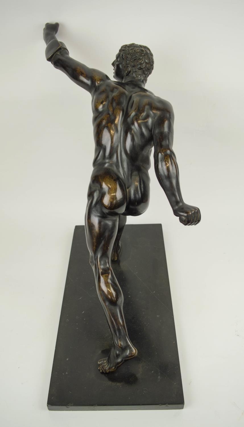 BRONZE SCULPTURE, 'The Borghese Gladiator' 19th century Italian, after the original marble held in - Image 5 of 13