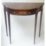 CONSOLE TABLE, 84cm x 43cm D x 82cm H, George III design, flame mahogany, of serpentine outline with