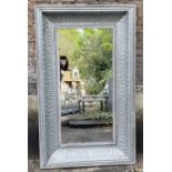 ARCHITECTURAL GARDEN MIRROR, 164.5cm x 101cm, zinc finish frame.