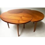 LOW TABLE, tripartite teak with three interlocking section, 100cm x 40cm H. (3)