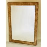 WALL MIRROR, rectangular shaped woven cane framed, 81cm x 113cm H.