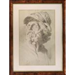 18th/19th CENTURY SCHOOL 'Pericles with the Corinthian Helmet', pencil, 59cm x 35cm, framed.