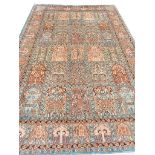 FINE PURE SILK TEHRAN DESIGN CARPET, 280cm x 180cm.