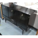 SIDEBOARD, 49cm x 88cm H x 138cm mid 20th century ebonised from Fiona Macdonald.