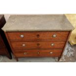 COMMODE, 102cm x 50cm x 84cm, circa 1800, Gustavian mahogany, with marble top above three drawers