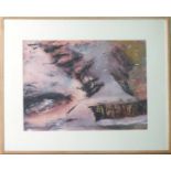 NIAMH COLLINS 'Wright Valley', watercolour, signed labelled verso, 52cm x 71cm, framed.