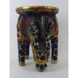 ZEBRA STOOL, Cameroon early 20th century, polychrome painted, 27.5cm.