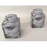 GINGER JARS, a pair, 23cm H, 1970's Italian style ceramic. (2)