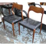 ATTRIBUTED TO J.L MØLLERS, No. 71 dining chairs, a set of six, 80cm H, by Niels Otto Møller, vintage