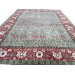 FINE DECORATIVE AGRA CARPET, 416cm x 320cm.