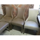 DAVIDSON AUSTIN DINING CHAIRS, a set of eight, 100cm H. (some sun bleached)