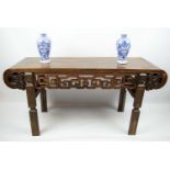 CHINESE ALTAR TABLE, 19th century carved Hongmu wood, 118cm L x 39cm x 56cm H.