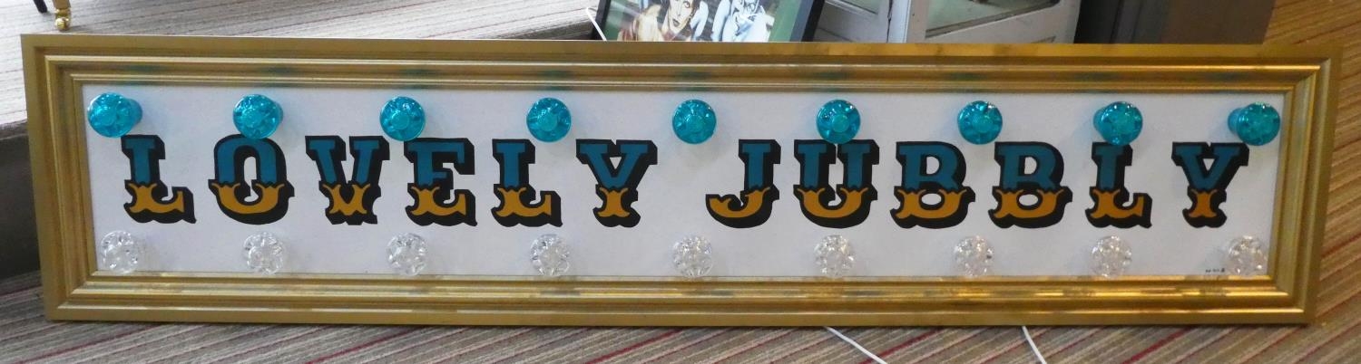LOVELY JUBBLY BY BEE RICH, 187cm x 42cm, bespoke made light up wall art. - Image 2 of 4