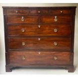 SCOTTISH HALL CHEST, early 19th century flame mahogany of adapted shallow proportions, 119cm H x