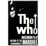 THE WHO, 30 Wardour Street London, poster, framed and glazed, 94cm x 64cm.