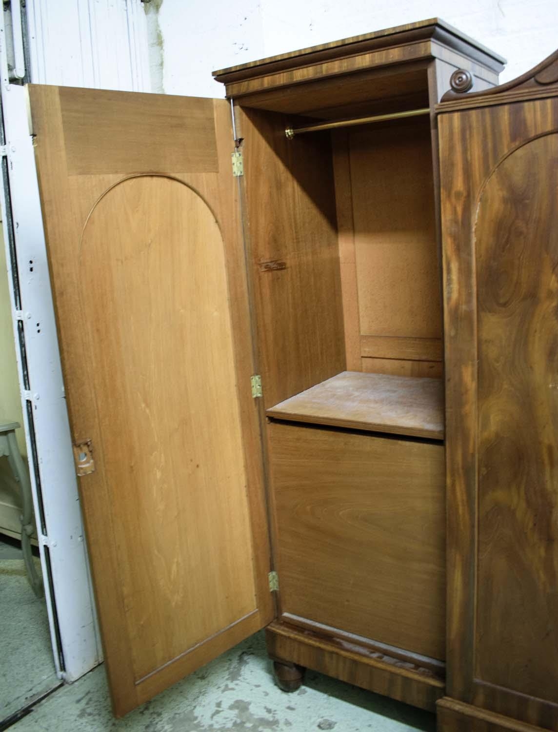 WARDROBE, 228cm L x 188cm H x 61cm D William IV mahogany with four arched panelled doors, the centre - Image 7 of 10