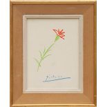 PABLO PICASSO 'Fleur', signed in the plate, off set lithograph, 22cm x 17cm, framed and glazed. (