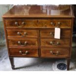 SHOOLBRED CHEST, 85cm x 52cm x 82cm H, late Victorian line inlaid mahogany with seven drawers,