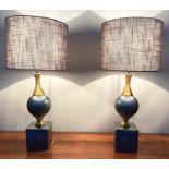 MAISON CHARLES STYLE TABLE LAMPS, a pair, with shades, 73cm H x 33cm. (2)