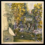 RAOUL DUFY 'Le Canotage', screen print on textile, 87cm x 79cm, framed and glazed.