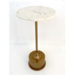 MARTINI TABLE, 60cm x 30cm diam, marble top, gilt metal base.