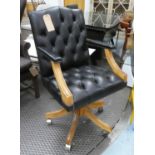 GAINSBOROUGH STYLE DESK CHAIR, 105cm H.